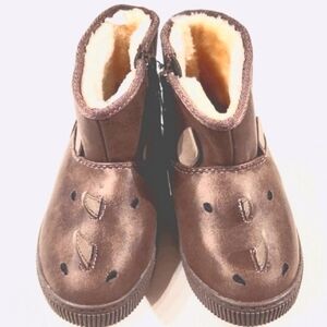 COPY - BOYS NEW CAT & JACK RHINO TAUPE COLOR BOOTS. FAUX FUR LINNING. EMBROIDER…